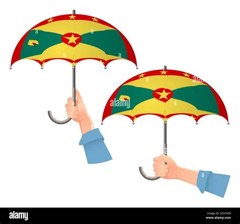 Grenada Flag Umbrella Social Security Concept National Flag Of