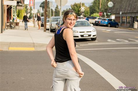 Showing Off Her Diaper In Public Omutsu General Omorashi