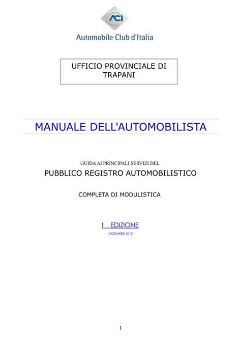 Pdf Manuale Dell Automobilista Up Aci It Manuale Dell