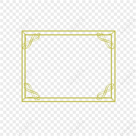 Simple Border Art Vector Gold Yellow Frame Yellow Png Image And