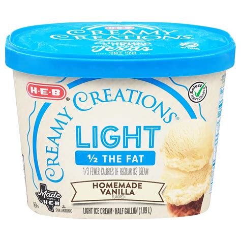 H E B Select Ingredients Creamy Creations Light Homemade Vanilla Ice