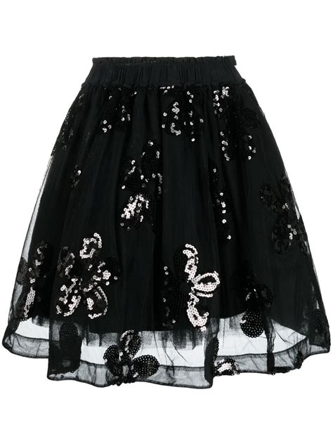 Simone Rocha Sequin Embellished Tulle Mini Skirt Editorialist