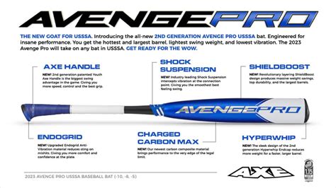 USSSA Baseball Bats 2023 AVENGE PRO USSSA (-10) 2-3-4" BASEBALL