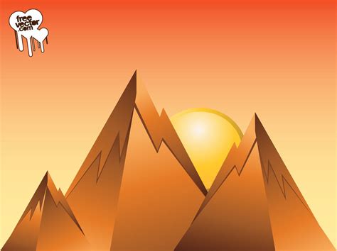 Mountain Sunrise Design Vector Art & Graphics | freevector.com