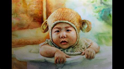 Watercolor Portrait Baby 아기얼굴 그리기 인물수채화 Youtube