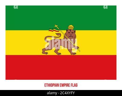 Ethiopian Empire (1270-1974) Flag Waving Vector Illustration on White ...