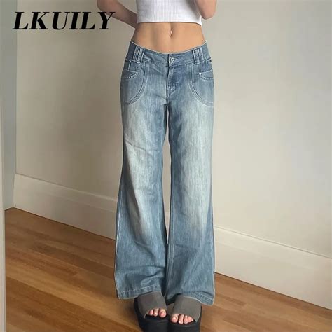 Retro Jeans Women Fashion Famale Clothing Loose Casual Jeans Mid Waist