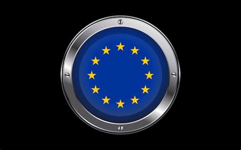 Vlag Van Europa 3d Badge Vector Afbeelding Premium Vector