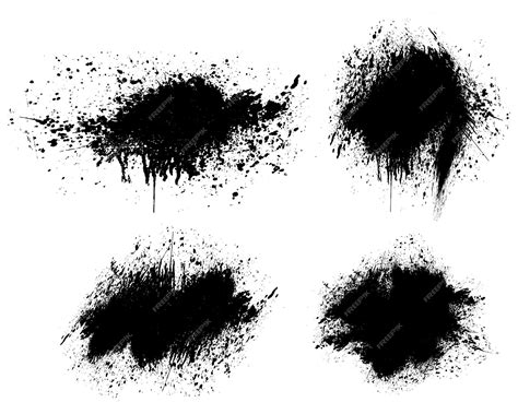 Premium Vector Black Ink Splatters On White Background Vector Black And White Grunge Splatter