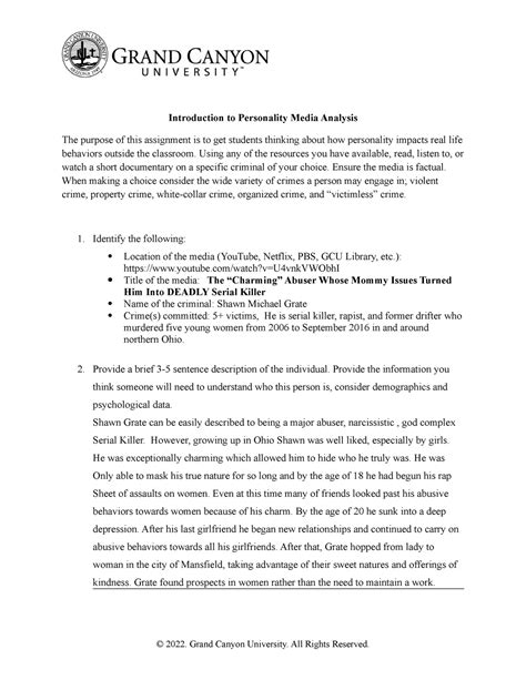 Psy 255 Rs T1 Introduction To Personality Media Analysis Introduction