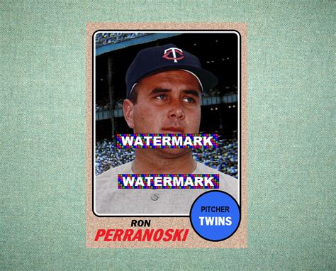 Ron Perranoski Minnesota Twins 1968 Style Custom Baseball Art Card EBay