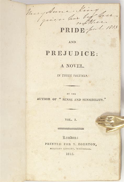 Pride and Prejudice Jane Austen First Edition Rare Book