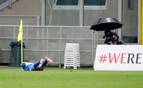 Sassuolos Giacomo Raspadori Left Celebrates After Editorial Stock Photo