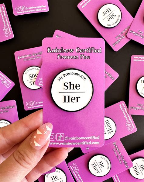 Pronoun Pins – Rainbow Certified