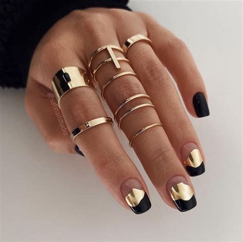 30 Black And Gold Nail Designs And Ideas For 2022