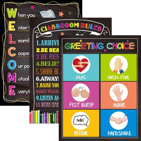 Buy Classroom Poster Set Decorations Welcome Back To School Classroom Rules Poster For Preschool