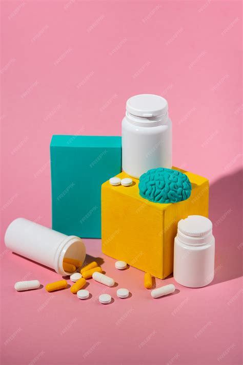 Premium Photo | Assortment of pills for brain boost and memory improvement