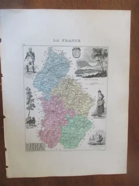 ANCIENNE CARTE MIGEON du Département du Jura de 1872 EUR 7 00 PicClick FR