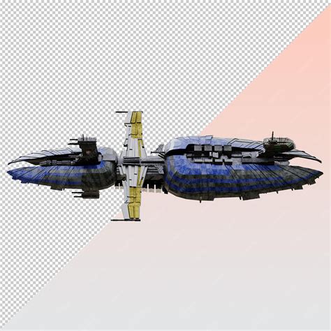 Premium PSD | Blue spaceship isolated