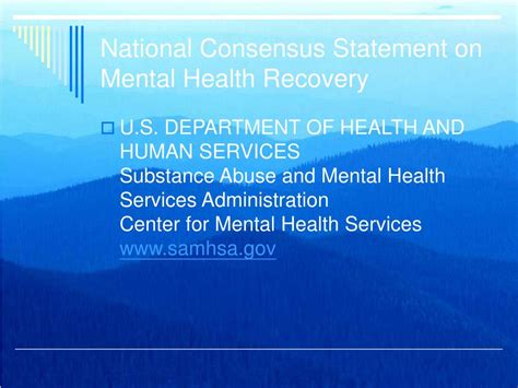 Ppt National Consensus Statement On Mental Health Recovery In The Usa