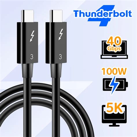 Real Thunderbolt 3 Cable 40gbps Pd 100w Fast Charging Certified