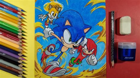 Dibujando A Tails Sonic Y Knuckles Corriendo Drawing Tails Sonic