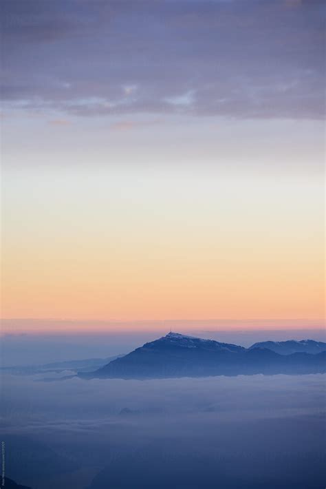 "Rigi Mountain Peak At Sunrise" by Stocksy Contributor "Peter Wey ...