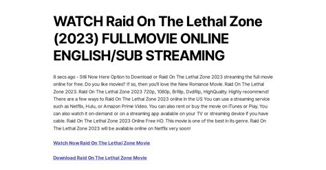 WATCH Raid On The Lethal Zone 2023 FULLMOVIE ONLINE ENGLISH SUB STREAMING