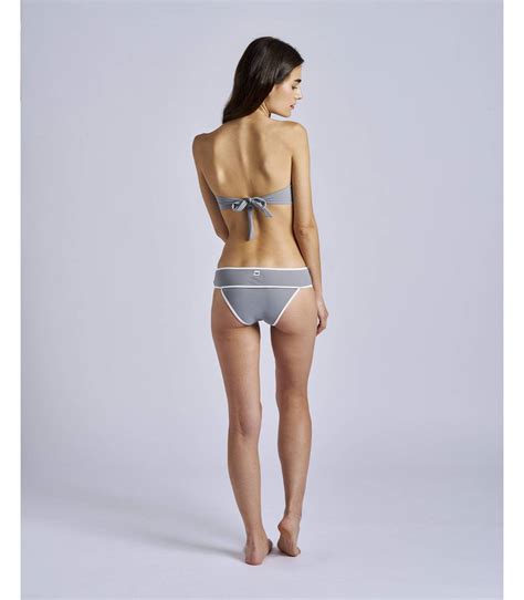 Bikini Bandeau Con Vivos A Contraste Color Gris Tcn Shop Online