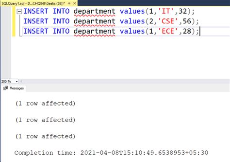 Sql Query To Find The Sum Of All Values In A Column Geeksforgeeks