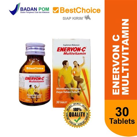 Jual Enervon C Multivitamin Isi Tablet Tab Enervonc Botol Shopee