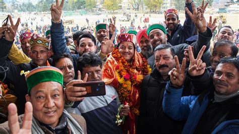 Workers Celebrate As Congress Sweeps Himachal Pradesh