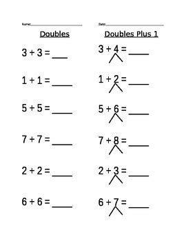 Doubles And Doubles Plus One Worksheet