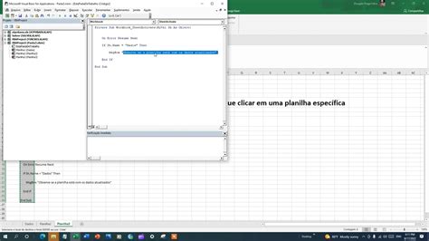Criando Caixa De Mensagem VBA Para Aparecer Toda Vez Que Clicar Em