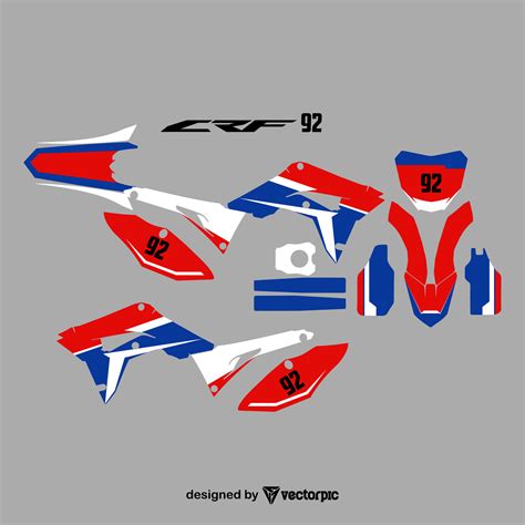 Honda Crf Decal Sticker Design Free Vector