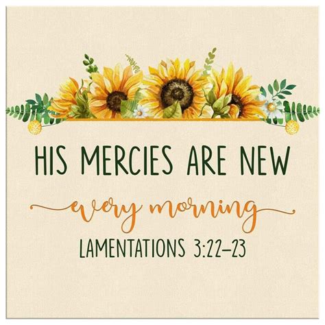 Bible verse wall art: His mercies are new every morning lam 3:22-23 ...