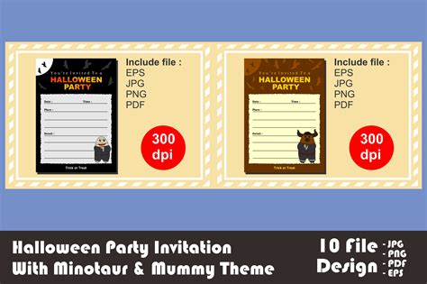 2 Halloween Party Invitation Design Graphic by Arief Sapta Adjie ...