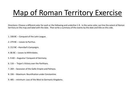 PPT Map Of Roman Territory Exercise PowerPoint Presentation Free