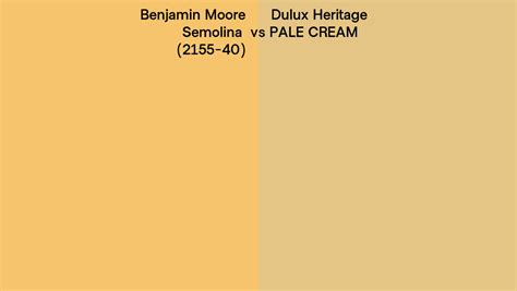 Benjamin Moore Semolina 2155 40 Vs Dulux Heritage Pale Cream Side By Side Comparison