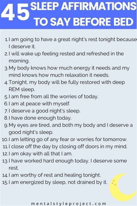 45 Peaceful Sleep Affirmations To Say Before Bed