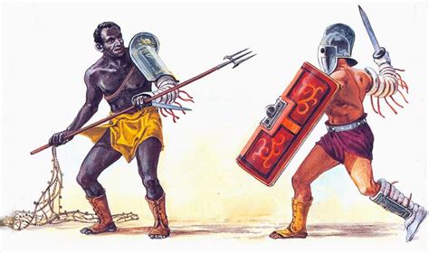 Combat Between A Secutor And A Retiarius Ancient Rome Gladiators Roman