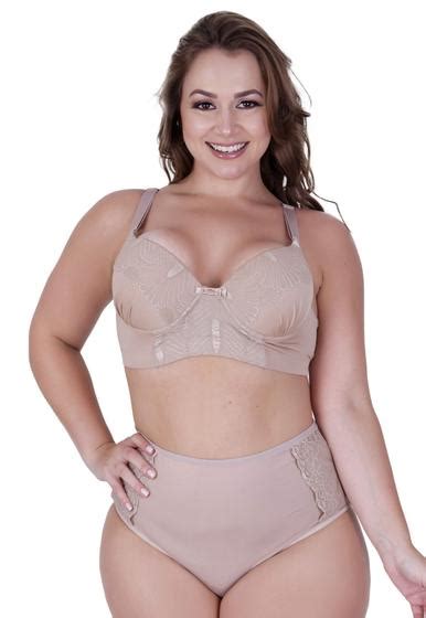 Conjunto de Lingerie Plus Size Sutiã Reforçado Bojo Calcinha Hot