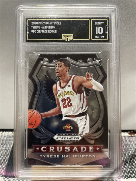 Tyrese Haliburton Prizm Draft Picks Rookie Crusade Gma Gem Mint