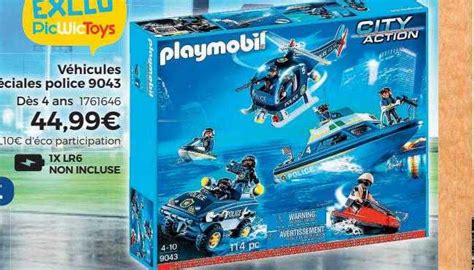 Promo Véhicules Spéciales Police 9043 Playmobil chez PicWicToys