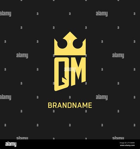 Monogram Qm Logo Shield Crown Shape Elegant And Luxury Initial Logo