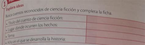 Busca cuentos reconocidos de ciencia ficción y completa la ficha