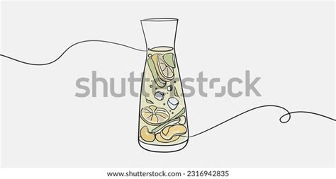 Lemonade Line Art Drawing On White Stock Vector (Royalty Free ...