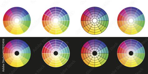 Set of color chart. Color circle. Color theory Stock Vector | Adobe Stock