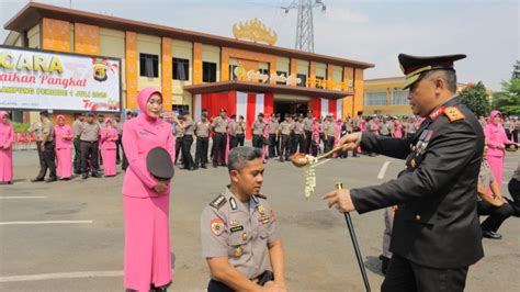 555 Personel Polda Lampung Mendapat Kenaikan Pangkat Di Hari