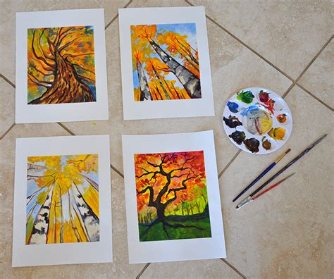 Small Works on Paper: Autumn Trees - Art by Cedar Lee